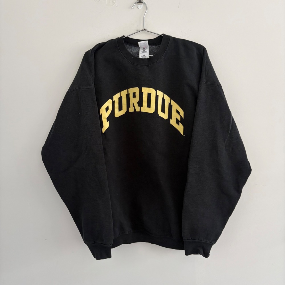 Fruit of the Loom Purdue University Sweatshirt XXL Black Gold Crewneck
